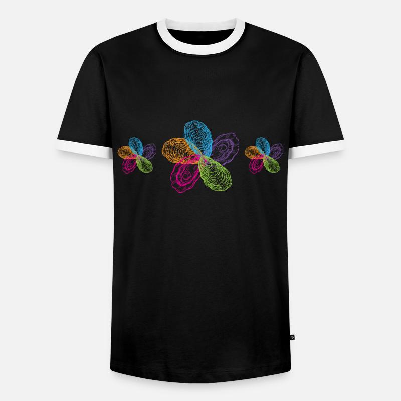 Oysters Retro Art Shell - Men's Ringer Shirt - black/white
