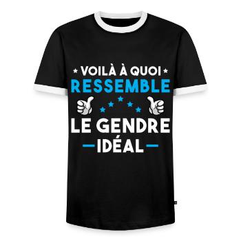 Voilà à quoi ressemble le gendre idéal - T-shirt contrasté Homme - noir/blanc - Devant - AI Model Female 172 light (172cm) & AI Model Male 178 light (178cm)
