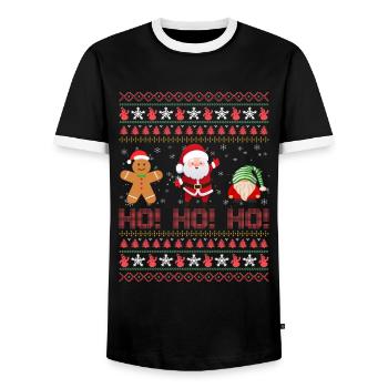 Drôle Laid Noël - T-shirt contrasté Homme - noir/blanc - Devant - AI Model Female 172 light (172cm) & AI Model Male 178 light (178cm)