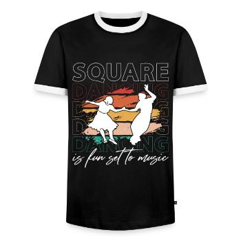 Square Dancing Is Fun Set To Music Country Dance - Men's Ringer Shirt - black/white - Front - AI Model Female 172 light (172cm) & AI Model Male 178 light (178cm)
