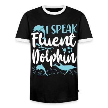 Dauphin Je parle couramment Dauphin - T-shirt contrasté Homme - noir/blanc - Devant - AI Model Female 172 light (172cm) & AI Model Male 178 light (178cm)