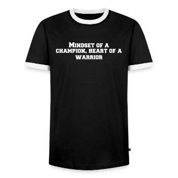Fitness - Mindset of a champion, heart of a - Men's Ringer Shirt - black/white - Front - AI Model Female 172 light (172cm) & AI Model Male 178 light (178cm)