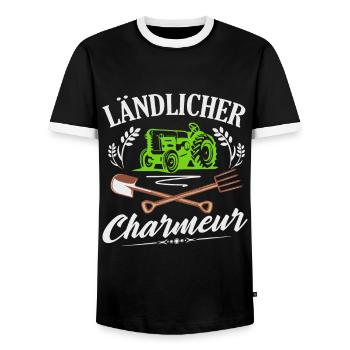 Nachwuchs Landwirt Ländlicher Charmeur Bauern - Männer Kontrast-T-Shirt - Schwarz/Weiß - Vorne - AI Model Female 172 light (172cm) & AI Model Male 178 light (178cm)
