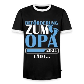 Beförderung zum Opa 2024 - Männer Kontrast-T-Shirt - Schwarz/Weiß - Vorne - AI Model Female 172 light (172cm) & AI Model Male 178 light (178cm)