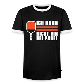 Padel No Puedo Tengo Padel - Männer Kontrast-T-Shirt - Schwarz/Weiß - Vorne - AI Model Female 172 light (172cm) & AI Model Male 178 light (178cm)