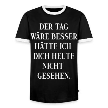Der Tag wäre besser hätte ich dich heute nicht - Männer Kontrast-T-Shirt - Schwarz/Weiß - Vorne - AI Model Female 172 light (172cm) & AI Model Male 178 light (178cm)