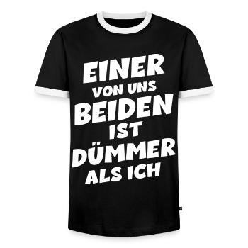 Einer von uns beiden ist dümmer als ich - Männer Kontrast-T-Shirt - Schwarz/Weiß - Vorne - AI Model Female 172 light (172cm) & AI Model Male 178 light (178cm)