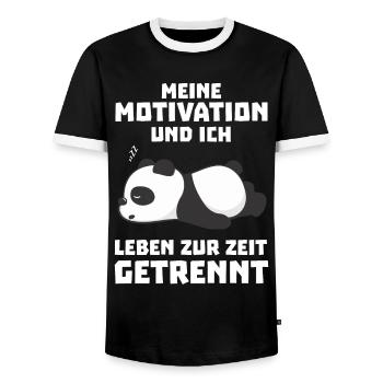 Meine Motivation und ich leben zur Zeit getrennt - Männer Kontrast-T-Shirt - Schwarz/Weiß - Vorne - AI Model Female 172 light (172cm) & AI Model Male 178 light (178cm)