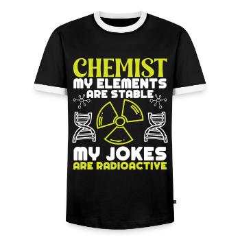 Chemiker My Elements Are Stable Chemie Chemikant - Männer Kontrast-T-Shirt - Schwarz/Weiß - Vorne - AI Model Female 172 light (172cm) & AI Model Male 178 light (178cm)
