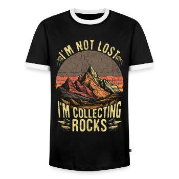Géologue Collectionneur de roches Rétro Drôle Géologie - T-shirt contrasté Homme - noir/blanc - Devant - AI Model Female 172 light (172cm) & AI Model Male 178 light (178cm)