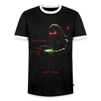 Le Film Est Fini: The Movie Is Over Action Sci-Fi - Männer Kontrast-T-Shirt - Schwarz/Weiß - Vorne - AI Model Female 172 light (172cm) & AI Model Male 178 light (178cm)