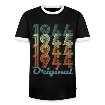 Original 1944 Vintage Cadeau Anniversaire - T-shirt contrasté Homme - noir/blanc - Devant - AI Model Female 172 light (172cm) & AI Model Male 178 light (178cm)