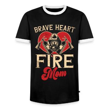 Feuerwehrmutter Feuerwehr Mutter - Männer Kontrast-T-Shirt - Schwarz/Weiß - Vorne - AI Model Female 172 light (172cm) & AI Model Male 178 light (178cm)