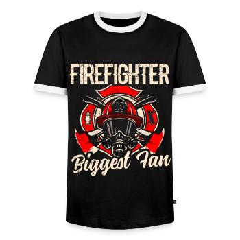 Feuerwehrmutter Feuerwehr Mutter - Männer Kontrast-T-Shirt - Schwarz/Weiß - Vorne - AI Model Female 172 light (172cm) & AI Model Male 178 light (178cm)