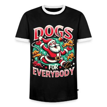 Chiens pour tous Propriétaires de chiens - T-shirt contrasté Homme - noir/blanc - Devant - AI Model Female 172 light (172cm) & AI Model Male 178 light (178cm)