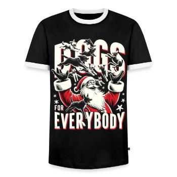Chiens pour tous Propriétaires de chiens - T-shirt contrasté Homme - noir/blanc - Devant - AI Model Female 172 light (172cm) & AI Model Male 178 light (178cm)