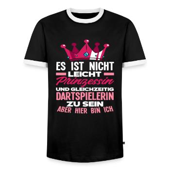 Prinzessin Dart Dartspielerin Geschenkidee - Männer Kontrast-T-Shirt - Schwarz/Weiß - Vorne - AI Model Female 172 light (172cm) & AI Model Male 178 light (178cm)