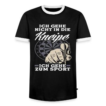Kneipe Sport Hobby Dart Dartspieler - Männer Kontrast-T-Shirt - Schwarz/Weiß - Vorne - AI Model Female 172 light (172cm) & AI Model Male 178 light (178cm)