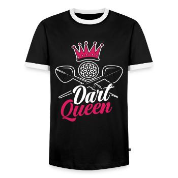 Dart Queen - Männer Kontrast-T-Shirt - Schwarz/Weiß - Vorne - AI Model Female 172 light (172cm) & AI Model Male 178 light (178cm)