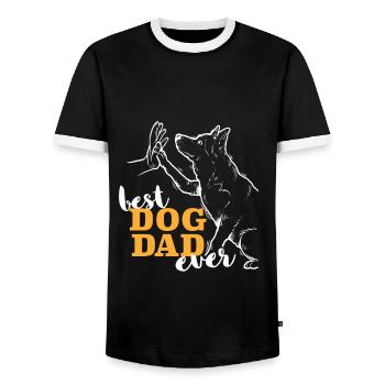 Bester Siberian Husky Papa - Männer Kontrast-T-Shirt - Schwarz/Weiß - Vorne - AI Model Female 172 light (172cm) & AI Model Male 178 light (178cm)