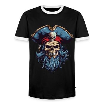 Conception de chant de mer pour les proches tout en chantant - T-shirt contrasté Homme - noir/blanc - Devant - AI Model Female 172 light (172cm) & AI Model Male 178 light (178cm)
