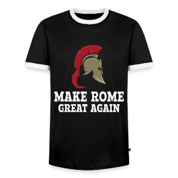 Veni Vidi Vici This Look - Roman Empire - Men's Ringer Shirt - black/white - Front - AI Model Female 172 light (172cm) & AI Model Male 178 light (178cm)