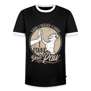 Yorkshire Terrier Cute Yorkshire Terrier - Men's Ringer Shirt - black/white - Front - AI Model Female 172 light (172cm) & AI Model Male 178 light (178cm)