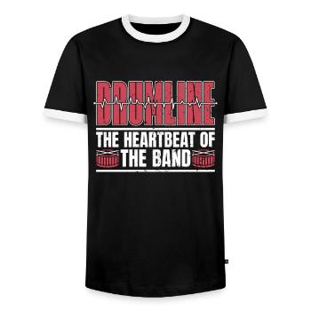 Drumline Le battement de cœur de la fanfare des tambours - T-shirt contrasté Homme - noir/blanc - Devant - AI Model Female 172 light (172cm) & AI Model Male 178 light (178cm)