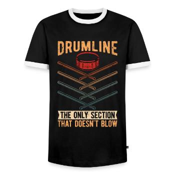 Drumline La seule section qui Percussion Batteur - T-shirt contrasté Homme - noir/blanc - Devant - AI Model Female 172 light (172cm) & AI Model Male 178 light (178cm)