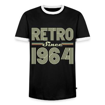 Rétro Depuis 1964 Vintage Cadeau d Anniversaire - T-shirt contrasté Homme - noir/blanc - Devant - AI Model Female 172 light (172cm) & AI Model Male 178 light (178cm)