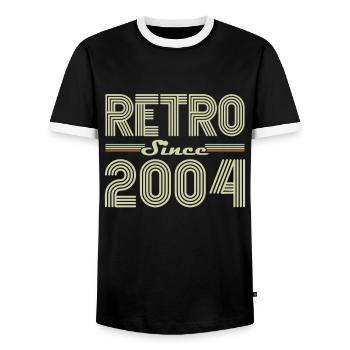 Rétro Depuis 2004 Vintage Cadeau d Anniversaire - T-shirt contrasté Homme - noir/blanc - Devant - AI Model Female 172 light (172cm) & AI Model Male 178 light (178cm)