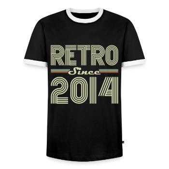 Rétro Depuis 2014 Vintage Cadeau d Anniversaire - T-shirt contrasté Homme - noir/blanc - Devant - AI Model Female 172 light (172cm) & AI Model Male 178 light (178cm)