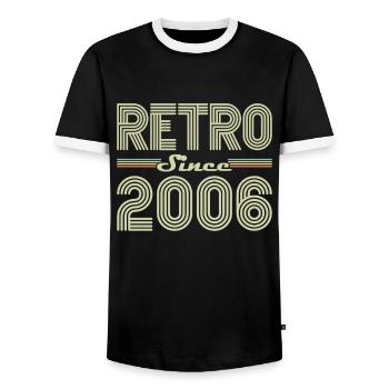Rétro Depuis 2006 Vintage Cadeau d Anniversaire - T-shirt contrasté Homme - noir/blanc - Devant - AI Model Female 172 light (172cm) & AI Model Male 178 light (178cm)