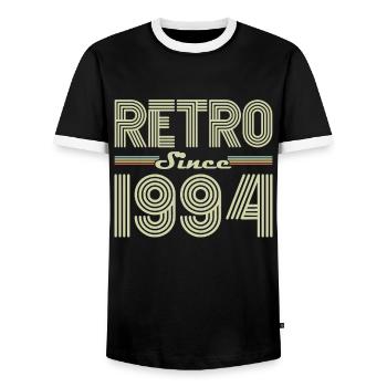 Rétro Depuis 1994 Vintage Cadeau d Anniversaire - T-shirt contrasté Homme - noir/blanc - Devant - AI Model Female 172 light (172cm) & AI Model Male 178 light (178cm)