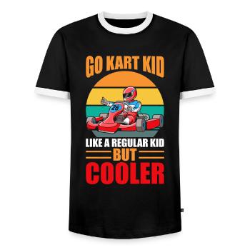 Go Kart Kid comme un enfant ordinaire mais plus cool - T-shirt contrasté Homme - noir/blanc - Devant - AI Model Female 172 light (172cm) & AI Model Male 178 light (178cm)