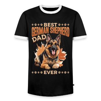 Dog Breed Pet Best German Shepherd Dad Ever - Männer Kontrast-T-Shirt - Schwarz/Weiß - Vorne - AI Model Female 172 light (172cm) & AI Model Male 178 light (178cm)