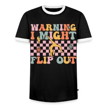 Groovy Cheerleading Cheerleader - Men's Ringer Shirt - black/white - Front - AI Model Female 172 light (172cm) & AI Model Male 178 light (178cm)