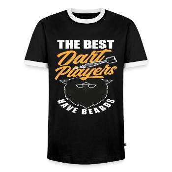Dart Dartspieler Bart Bartträger - Männer Kontrast-T-Shirt - Schwarz/Weiß - Vorne - AI Model Female 172 light (172cm) & AI Model Male 178 light (178cm)