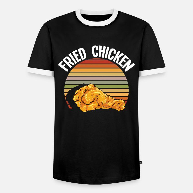 Fried Chicken Retro - Men's Ringer Shirt - black/white
