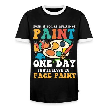 Afraid Of Paint One Day You'll Have To Face Paint - Männer Kontrast-T-Shirt - Schwarz/Weiß - Vorne - AI Model Female 172 light (172cm) & AI Model Male 178 light (178cm)