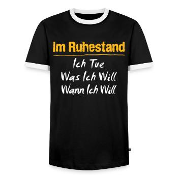 Rentner Im Ruhestand Ich tue Was ich Will Rente - Männer Kontrast-T-Shirt - Schwarz/Weiß - Vorne - AI Model Female 172 light (172cm) & AI Model Male 178 light (178cm)