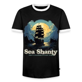 Song Sea Shanty Design Für Lieben Singen Boots - Männer Kontrast-T-Shirt - Schwarz/Weiß - Vorne - AI Model Female 172 light (172cm) & AI Model Male 178 light (178cm)