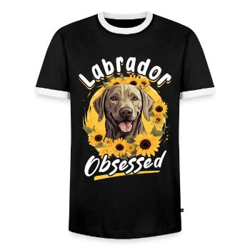 Labrador Retriever Dog Breed Pet Labrador Obsessed - Männer Kontrast-T-Shirt - Schwarz/Weiß - Vorne - AI Model Female 172 light (172cm) & AI Model Male 178 light (178cm)