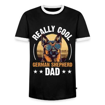 race de chien vraiment cool berger allemand papa - T-shirt contrasté Homme - noir/blanc - Devant - AI Model Female 172 light (172cm) & AI Model Male 178 light (178cm)