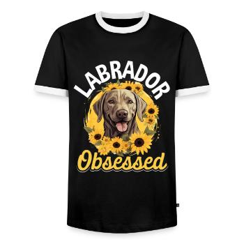 Labrador Retriever Dog Breed Pet Labrador Obsessed - Männer Kontrast-T-Shirt - Schwarz/Weiß - Vorne - AI Model Female 172 light (172cm) & AI Model Male 178 light (178cm)