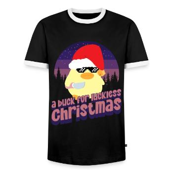 Buck pour Noël Ente mit Messer Duck avec couteau - T-shirt contrasté Homme - noir/blanc - Devant - AI Model Female 172 light (172cm) & AI Model Male 178 light (178cm)