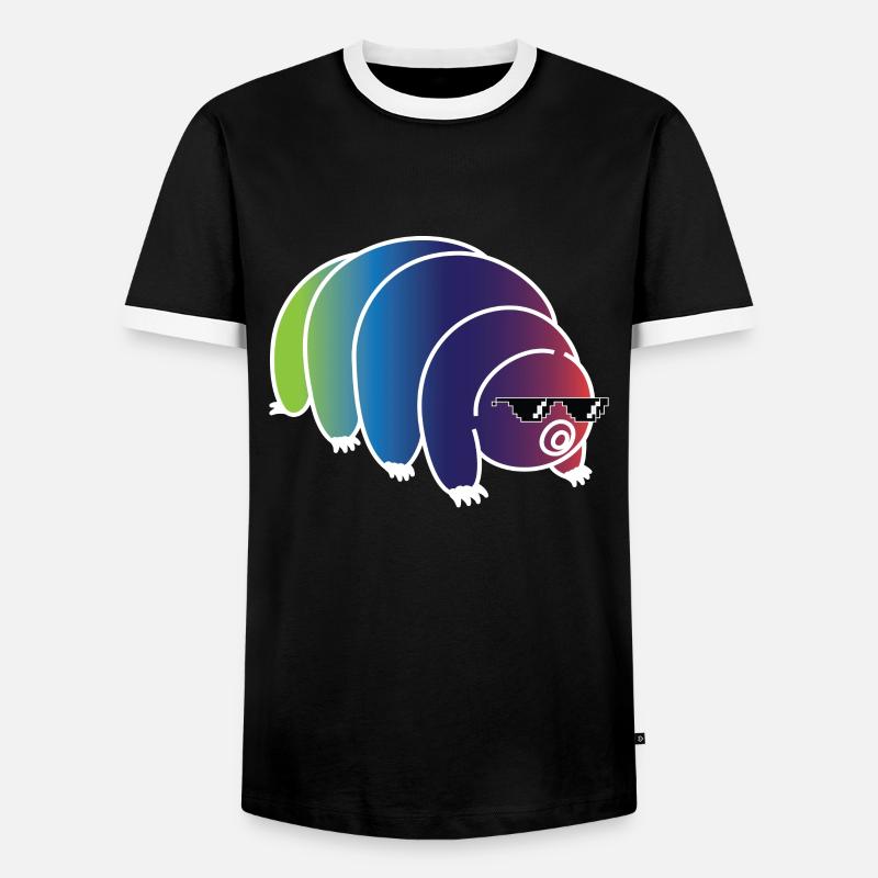 Cool Bärtierchen Regenbogen - Männer Kontrast-T-Shirt - Schwarz/Weiß