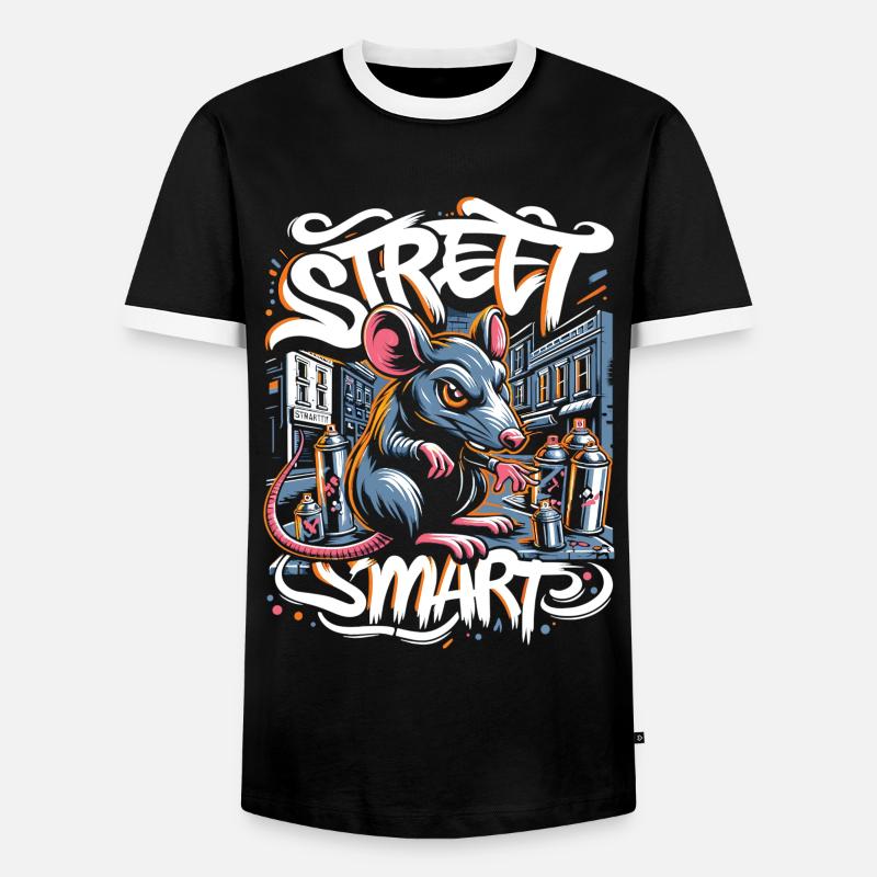 Ratte: Graffiti-Kunst - Männer Kontrast-T-Shirt - Schwarz/Weiß