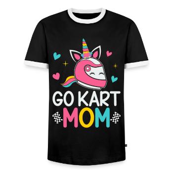 Go Kart Racing Weiblicher Go Kart Racer - Männer Kontrast-T-Shirt - Schwarz/Weiß - Vorne - AI Model Female 172 light (172cm) & AI Model Male 178 light (178cm)