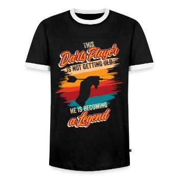 Deutscher Dartspieler Geburtstag Dart Team Dart - Männer Kontrast-T-Shirt - Schwarz/Weiß - Vorne - AI Model Female 172 light (172cm) & AI Model Male 178 light (178cm)